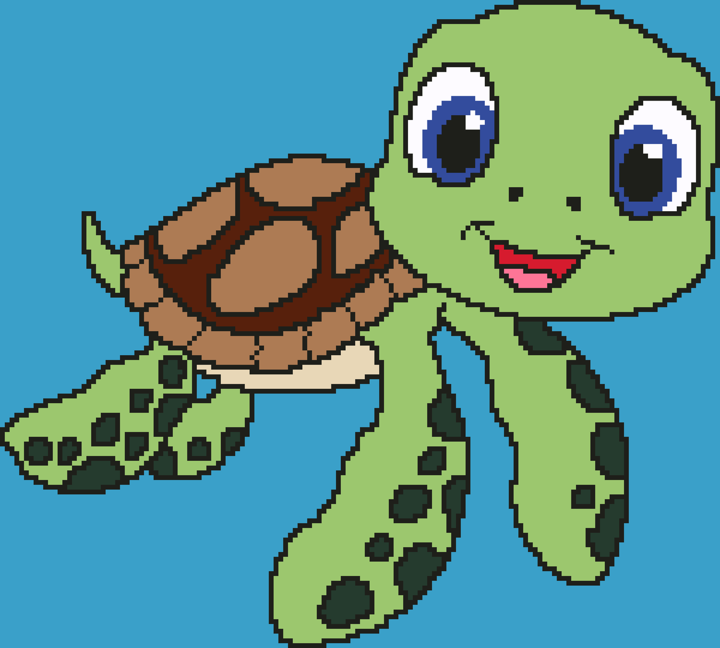 Cute Sea Turtle - Easy C2C Pattern