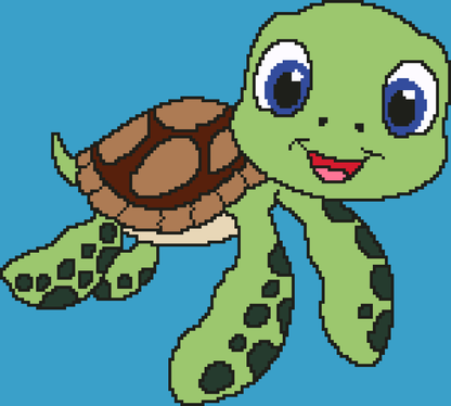 Cute Sea Turtle - Easy C2C Pattern